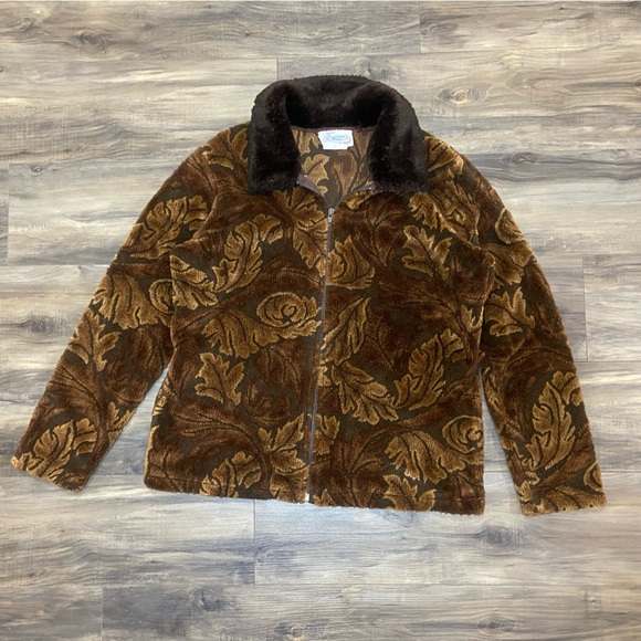 Traditions Brown Fall Faux Fur Jacket - Picture 1 of 5